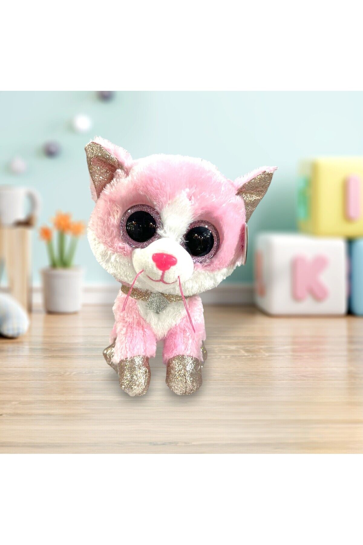 Fiona cat pink Pembe Kedi Peluş 25 cm