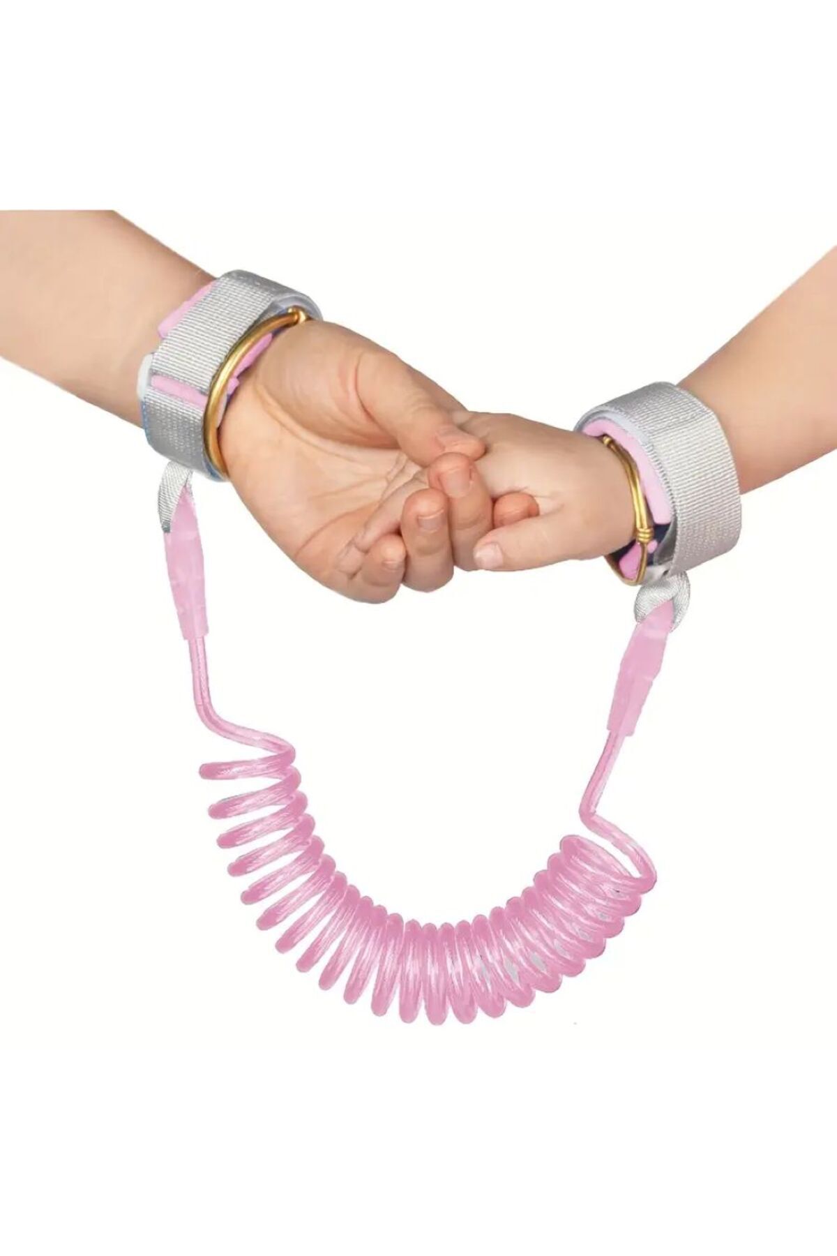 Kayıp önleyici çocuk bilekliği çocuk güvenliği el kayışı elastik tel halat mavi-pembe 130 cm Pembe