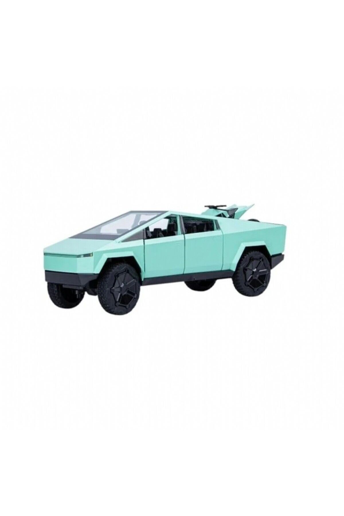 çek bırak ışıklı sesli kapıları açılan cyber truck atv tesla 23x9 cm yeşil renk mevcut Siyah-Yeşil-Gri