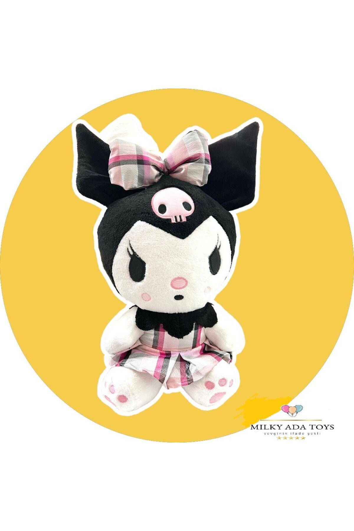 Milky Kuromi Peluş 50 cm Çok Renkli Kaliteli Kumaş Oyun ve Uyku Arkadaşı