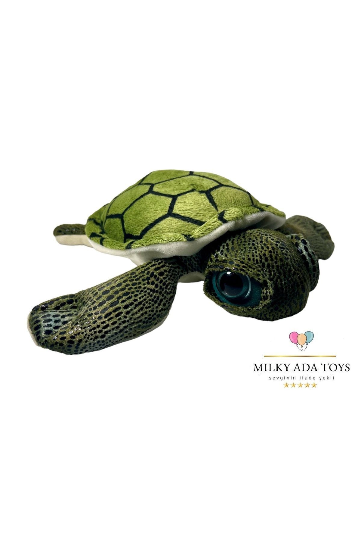 CARETTA KAPLUMBAĞA PELUŞ YEŞİL BÜYÜK GÖZ KÜÇÜK 23 cm X 24 BÜYÜK cm30 cm x 28 cm