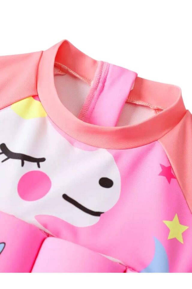 Çocuklar için (1-2yaş) süngerli yüzme mayosu unicorn desenli kız (yurtiçi) 1 adet swimwear