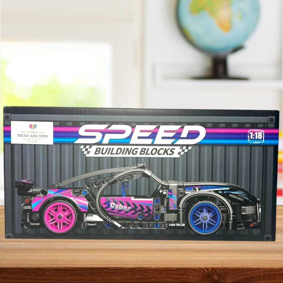 Speed Building Blocks Süper Spor Arabalar 1:18 Ölçek 25-30 cm 420+ Parça Blok Seti 8 Farklı Model