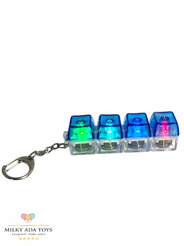Işıklı anahtarlık klavye stres giderici switch click sesli mavi çok renkli RGB LED ışıklar