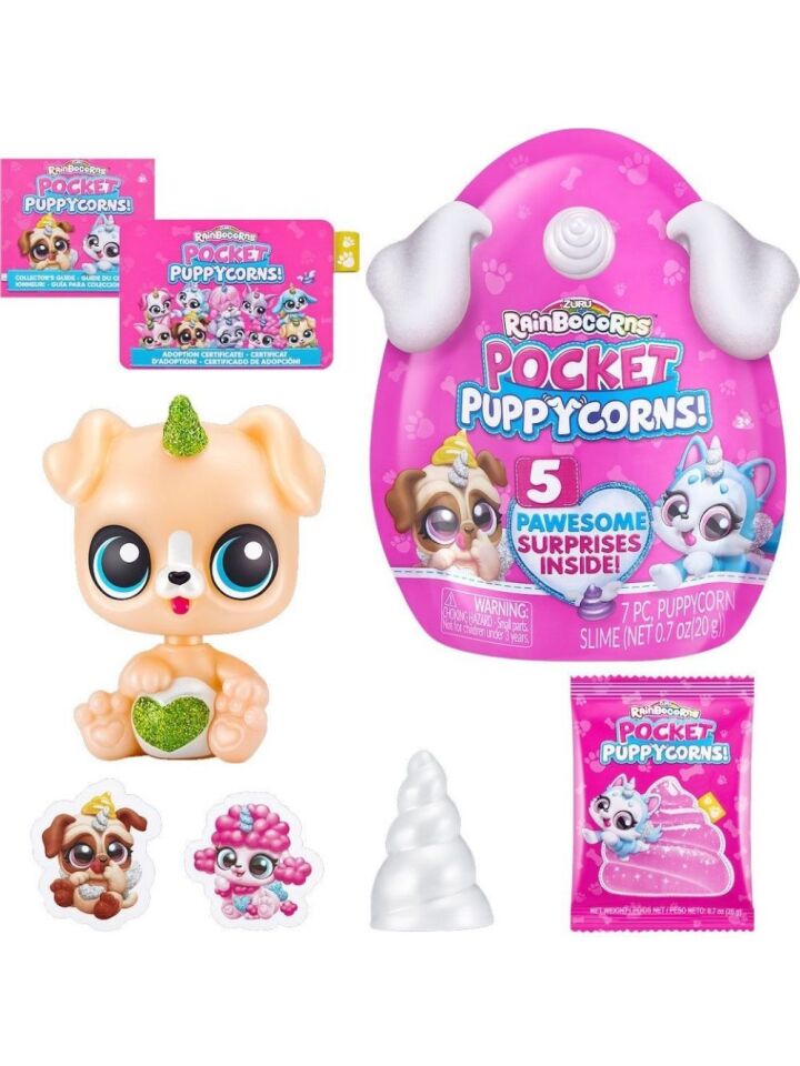 Zuru Rainbocorns Pocket Puppycorns 5 Sürpriz Mini Figür