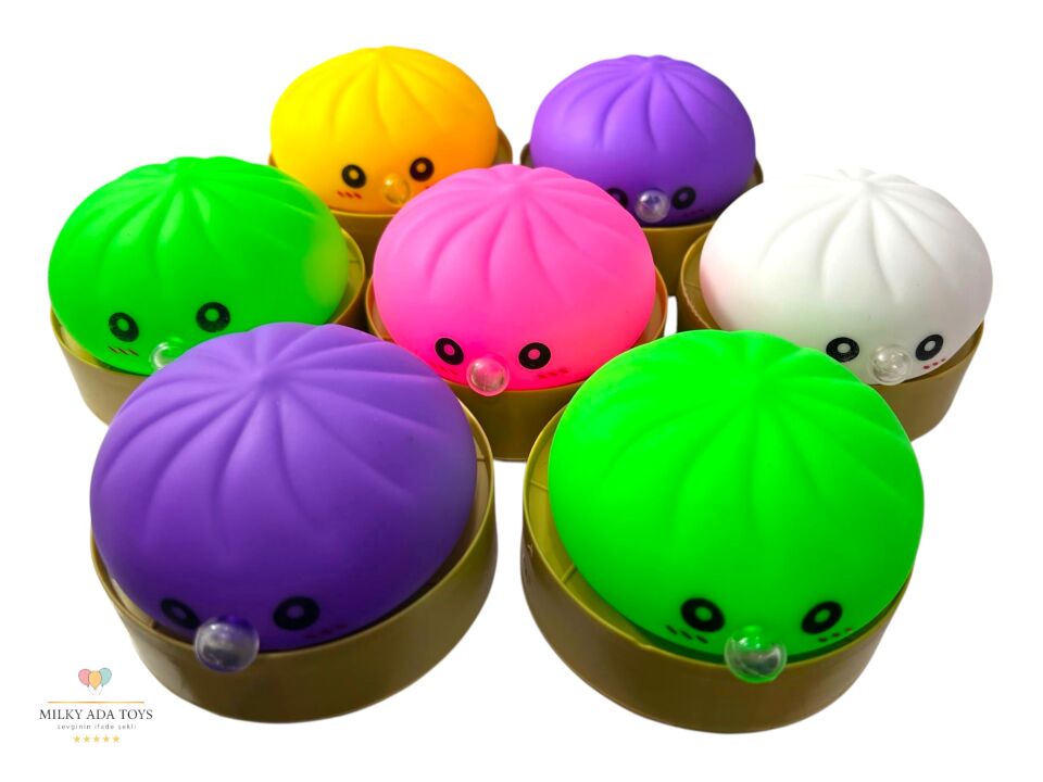 Bun squishy dumbling bubble stres oyuncağı sukuşi çin mantısı sürpriz kutu 1 adet  squishy dumbling bubble stres oyuncağı