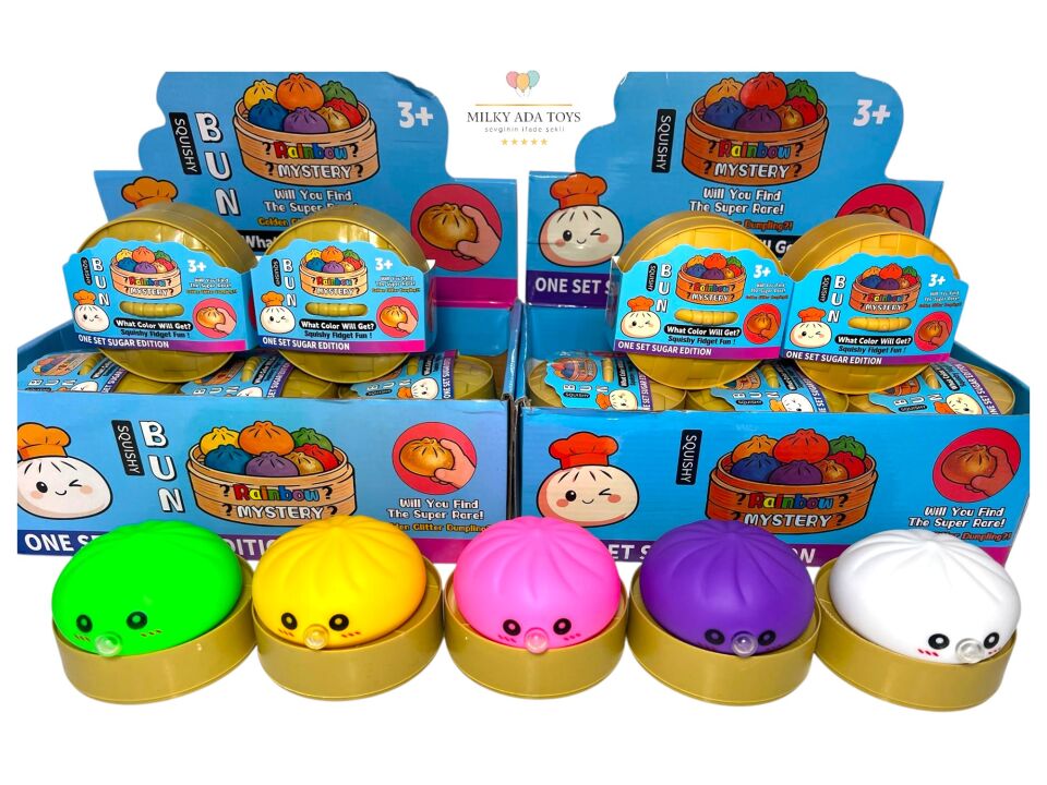 Bun squishy dumbling bubble stres oyuncağı sukuşi çin mantısı sürpriz kutu 1 adet  squishy dumbling bubble stres oyuncağı