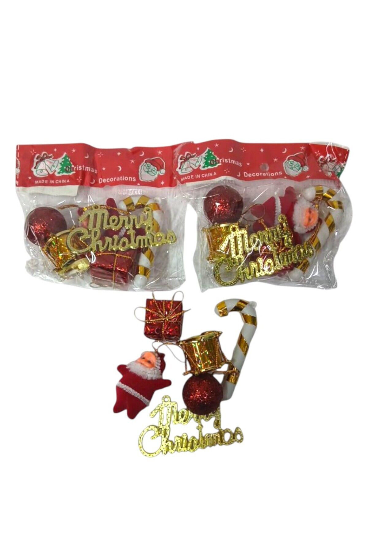 yılbaşı süsüleri6 lı küçük set paket 10x6 cm