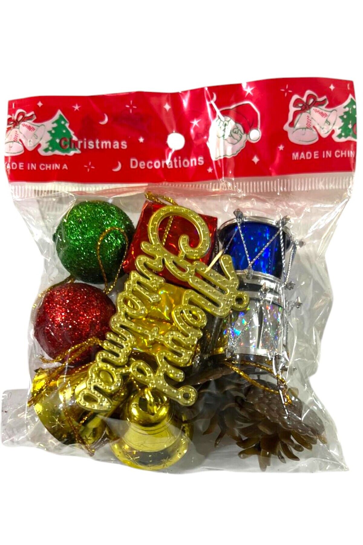 Yılbaşı süsleri 10 lu karışık çok renkli küçük boy 2-3 cm yılbaşı ağacı süsleri