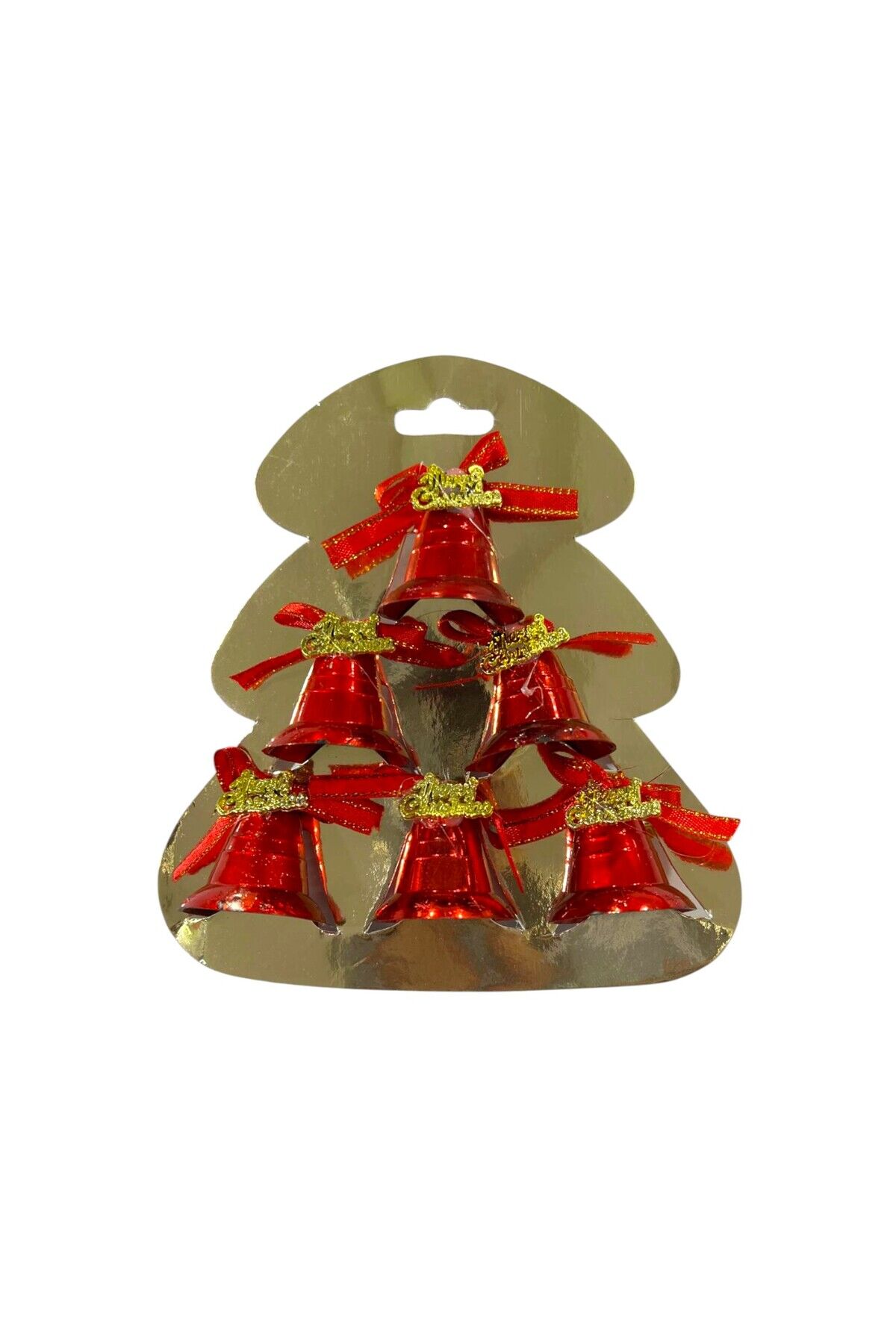 yılbaşı süsü dekoratif çan ağaç süsleme çanı 6 lı 3 asorti 3,5x3 cm