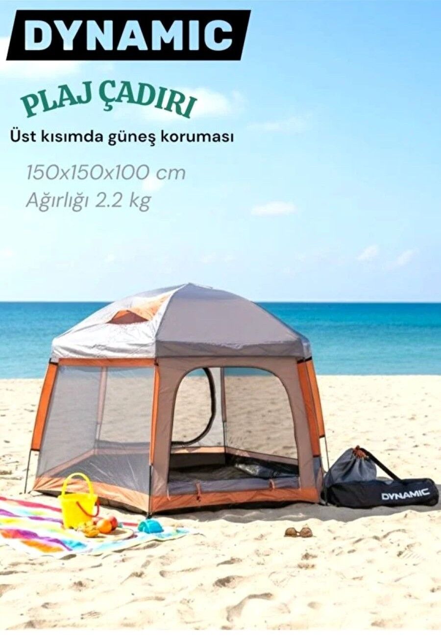 DYNAMIC BEACH TENT PLAJ ÇADIRI 150X150X100 CM ÇOCUK OYUN ÇADIRI ÇANTALI