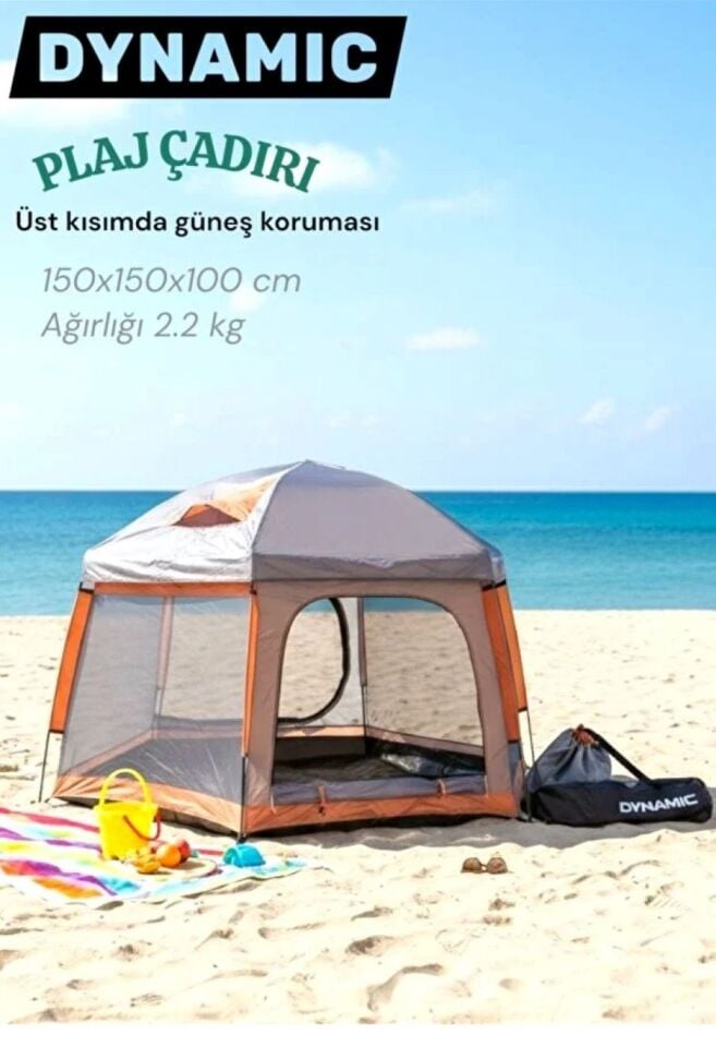 DYNAMIC BEACH TENT PLAJ ÇADIRI 150X150X100 CM ÇOCUK OYUN ÇADIRI ÇANTALI
