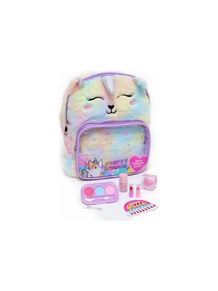 Bloomie Peluş Sırt Çantalı Sürülebilir Çocuk Makyaj Güzellik Seti