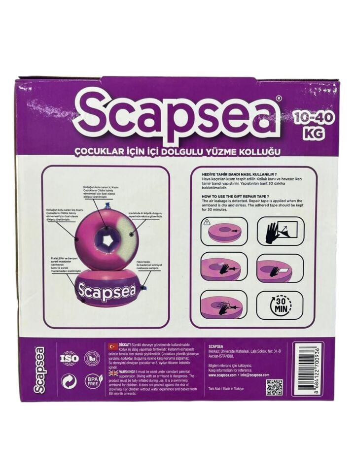 Scapsea  Çocuklar için içi dolgulu yüzmeye  yardımcı kolluk 10-40 kg 2-12 yaş