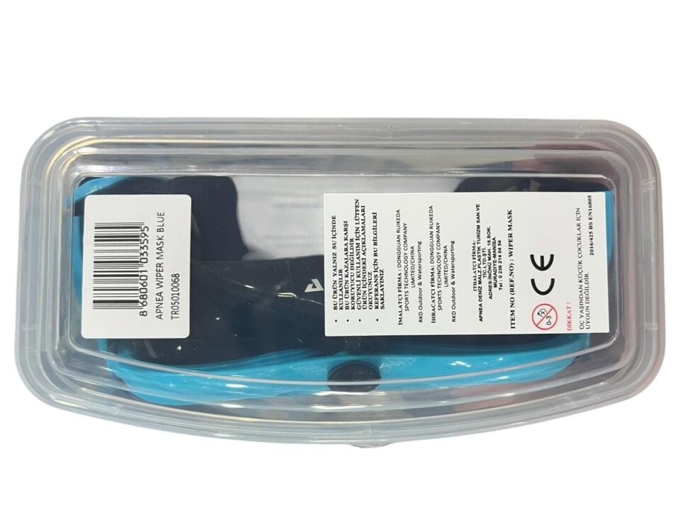 Apnea Wiper Mask Blue Mavi Dalış Maskesi Buğu Silecekli