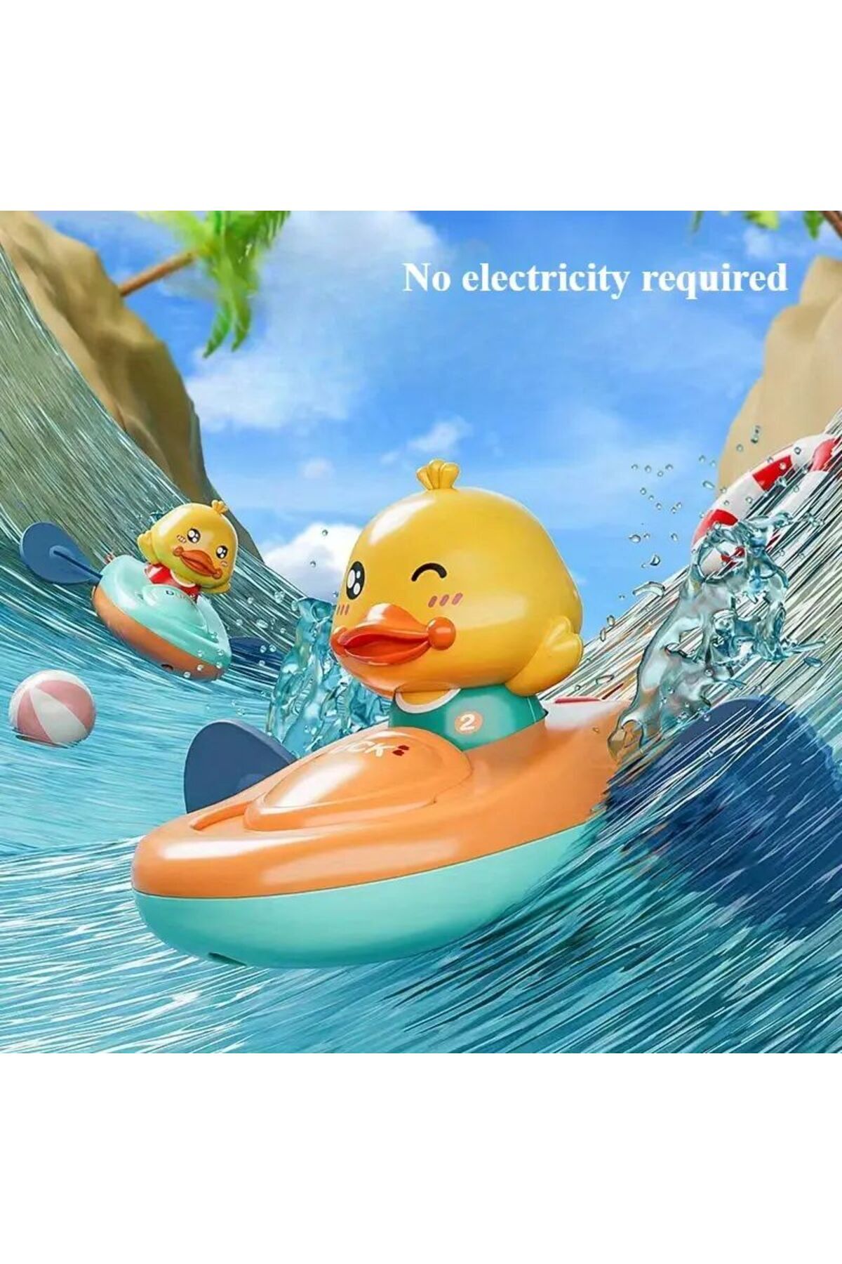 Kanolu yüzen ördek banyo havuz, deniz oyuncağı pil gerektirmez. 1 adet, dayanıklı abs plastik