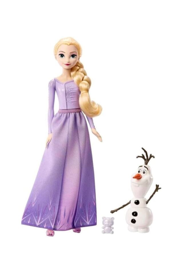 DİSNEY FROZEN ELSA ve OLAF KARLAR ÜLKESİ MODEL BEBEK 30 CM MOR ELBİSE
