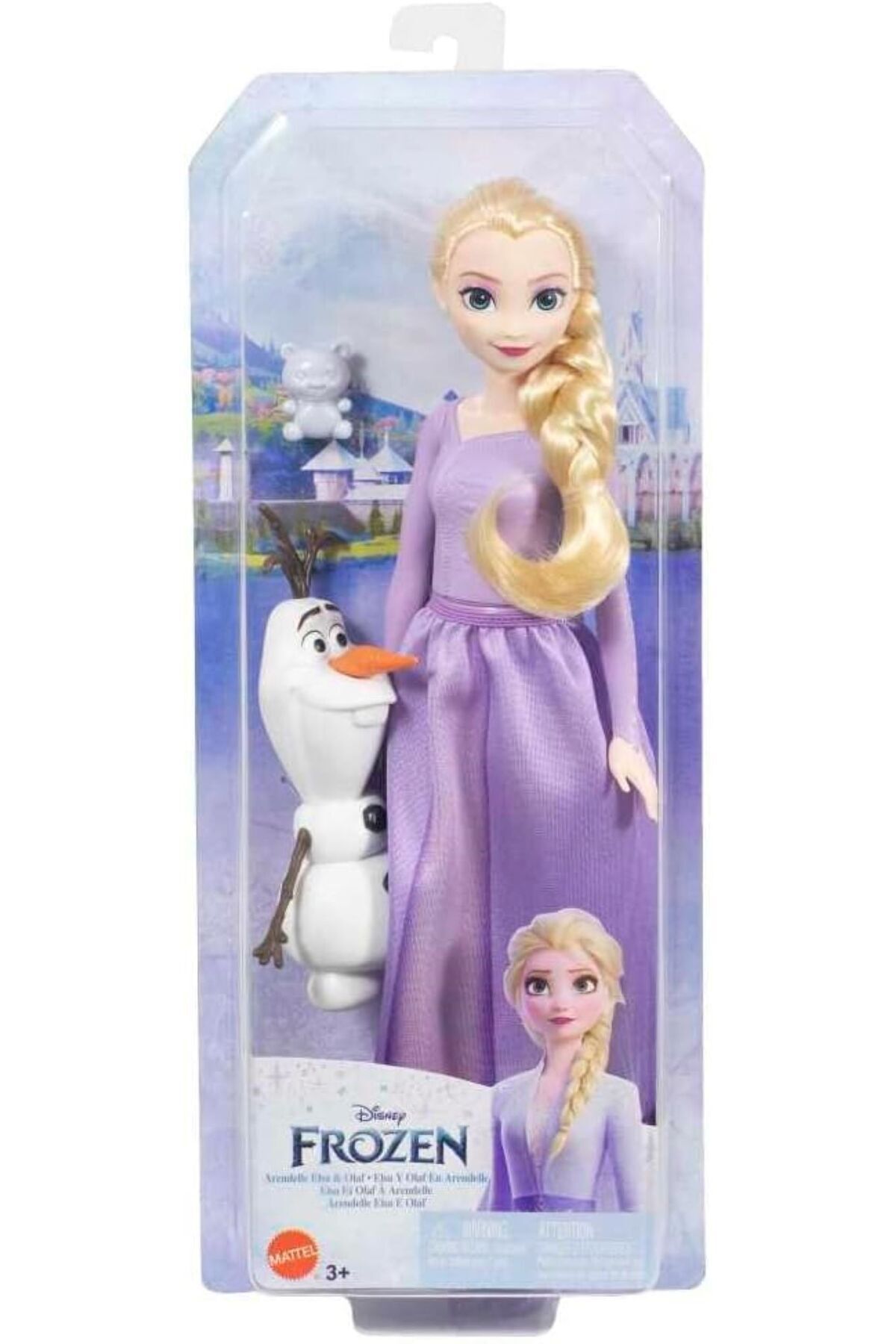 DİSNEY FROZEN ELSA ve OLAF KARLAR ÜLKESİ MODEL BEBEK 30 CM MOR ELBİSE
