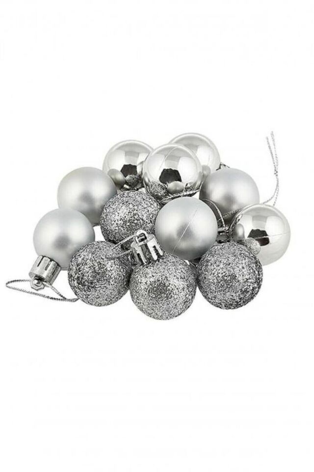 4 CM  24 ADET YILBAŞI AĞACI TOPU DEFORATİF SÜSLEME MAT-PARLAK-SİMLİ