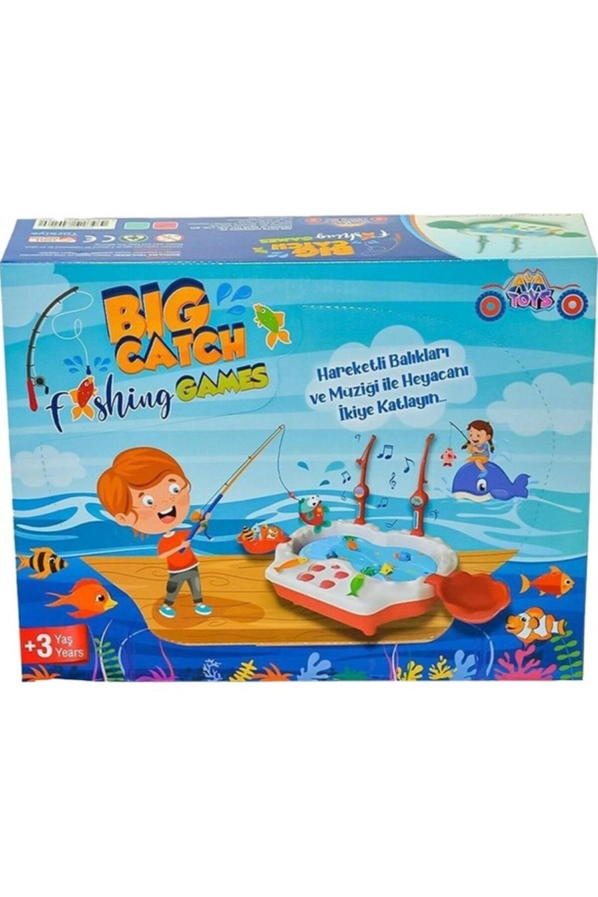 toys Müzikli, Havuzlu Balık Yakalama Oyunu, 8 Balık Ve 2 Oltalı - Big Catch Fishing Game fuşya