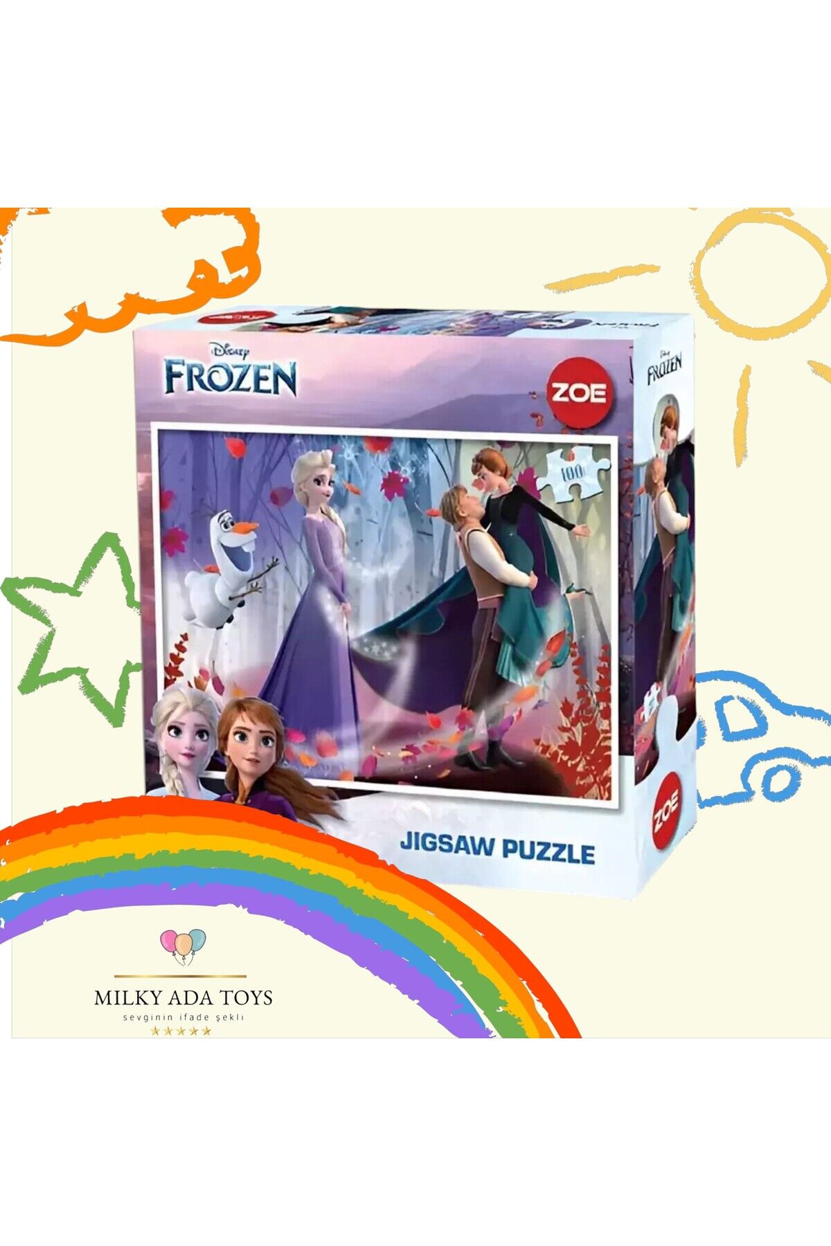 FROZEN ELSA & ANNA OLAF 100 PARÇA PUZZLE YAPBOZ