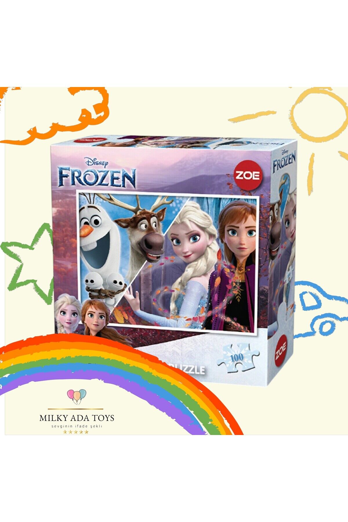 FROZEN ELSA & ANNA OLAF 100 PARÇA PUZZLE YAPBOZ
