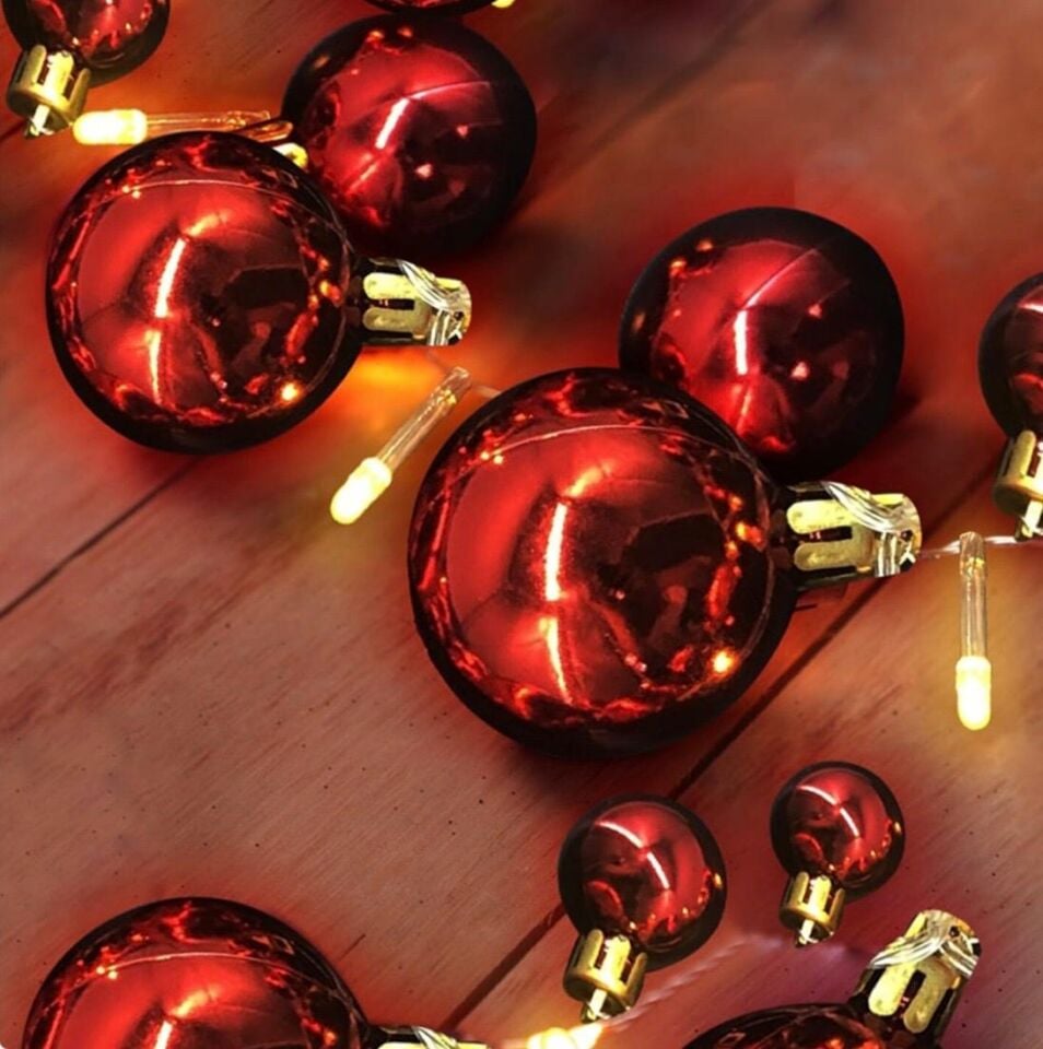 Urban Mood Red Balls Dekoratif Led Işık 220 cm 20 adet