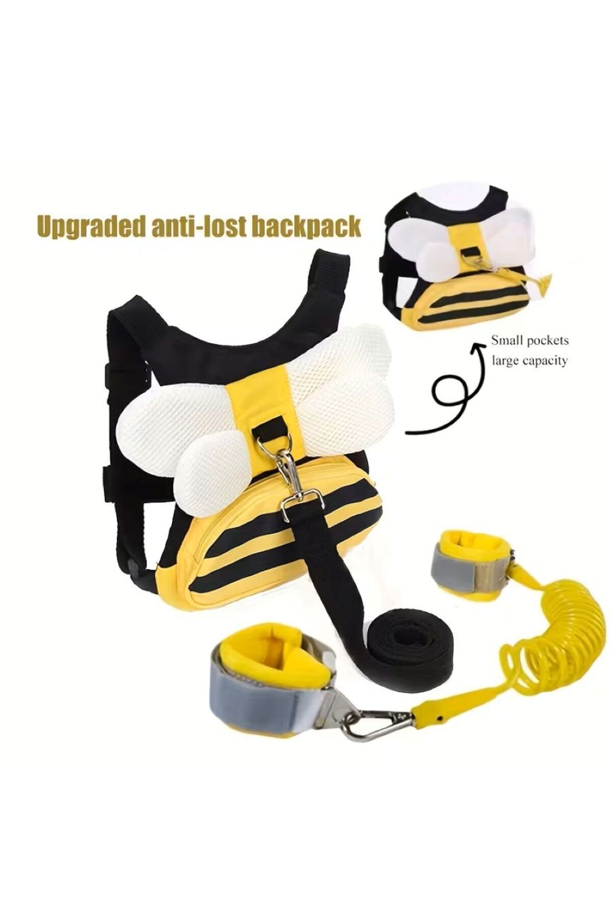 Kayıp Önleyici Çocuk sırt kemeri Çocuk Güvenliği El Kayışı set Elastik Tel Halat arı temalı