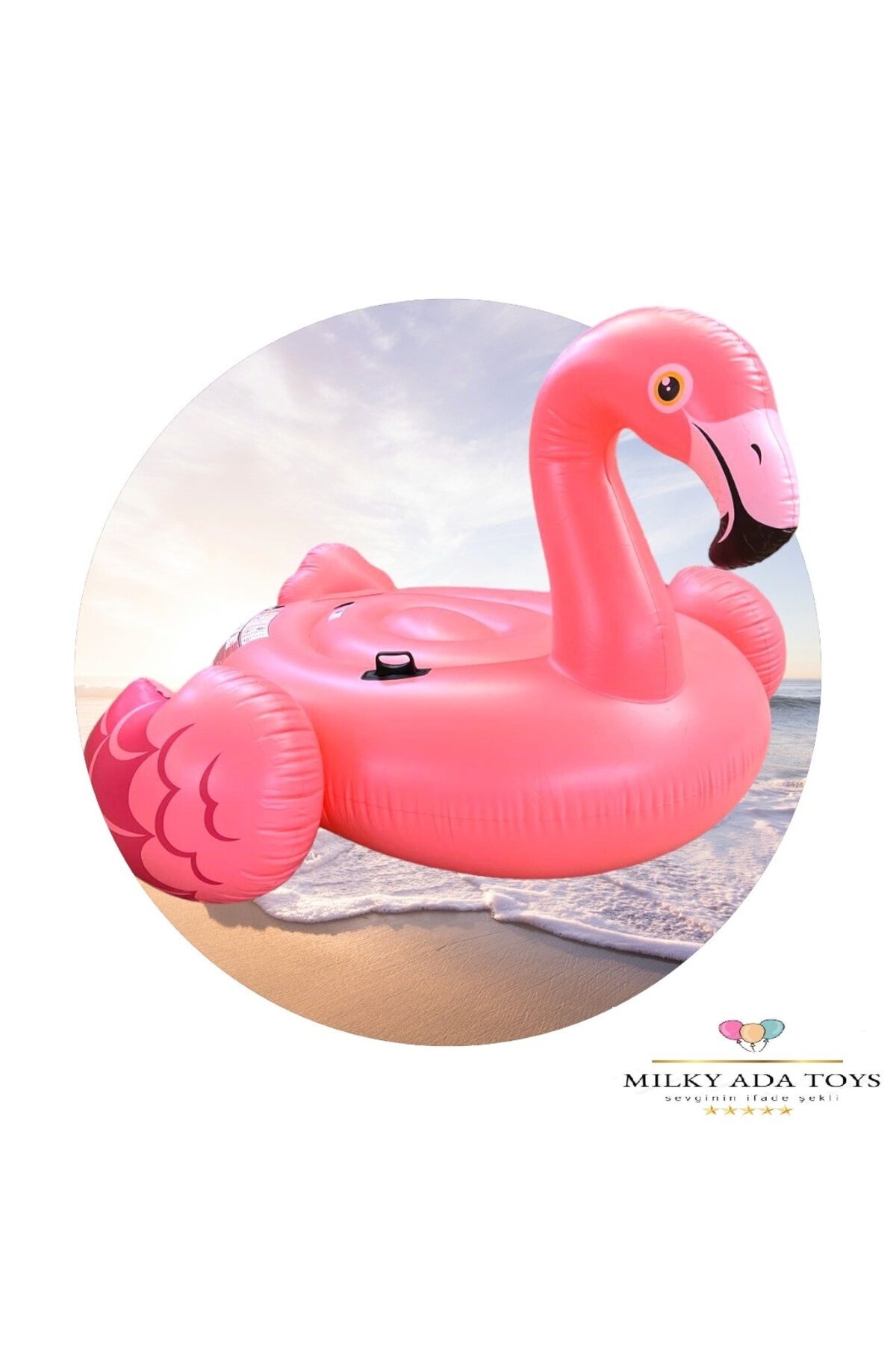 56288 218x211x136 CM TUTMALI FLAMİNGO MEGA BİNİCİ ADA ISLAND