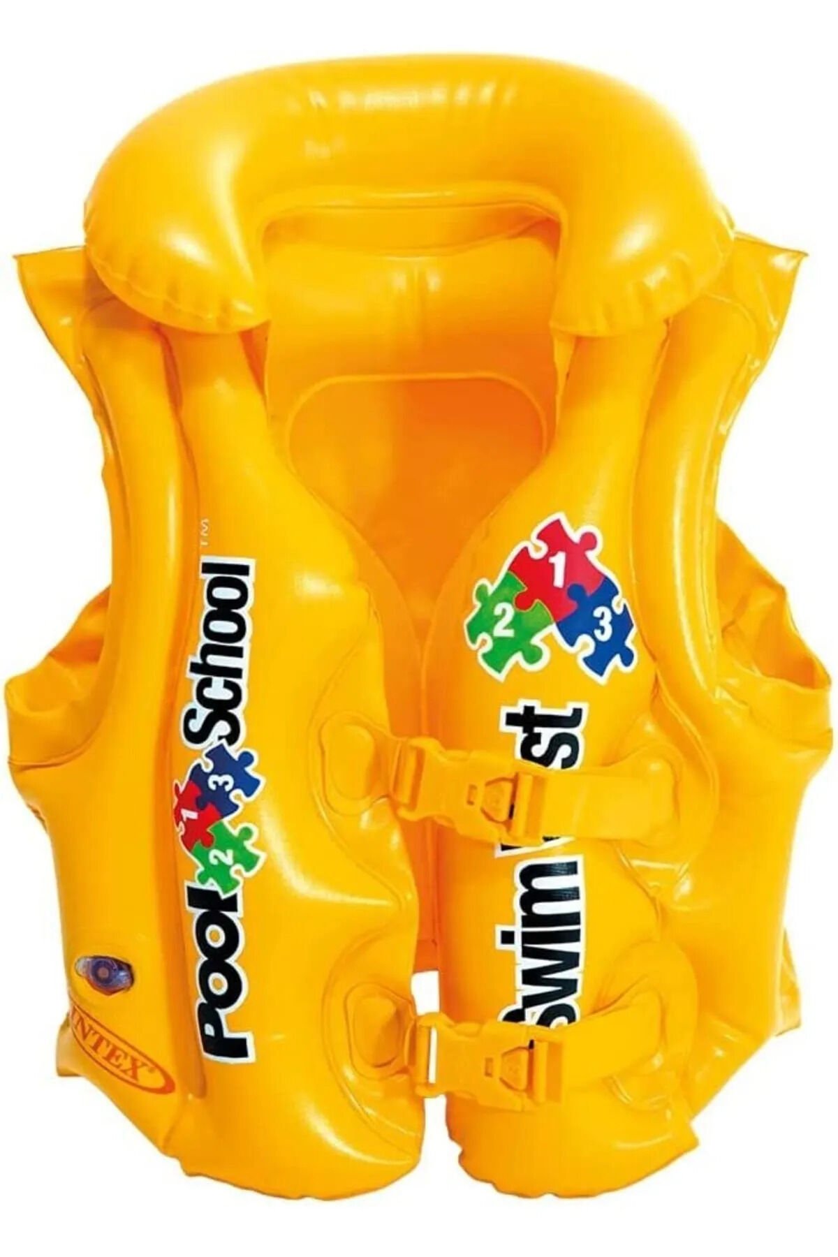 İNTEX YAKALI ŞİŞME CAN YELEĞİ 50X47 CM 3-6 YAŞ SARI  POOL SCHOOL