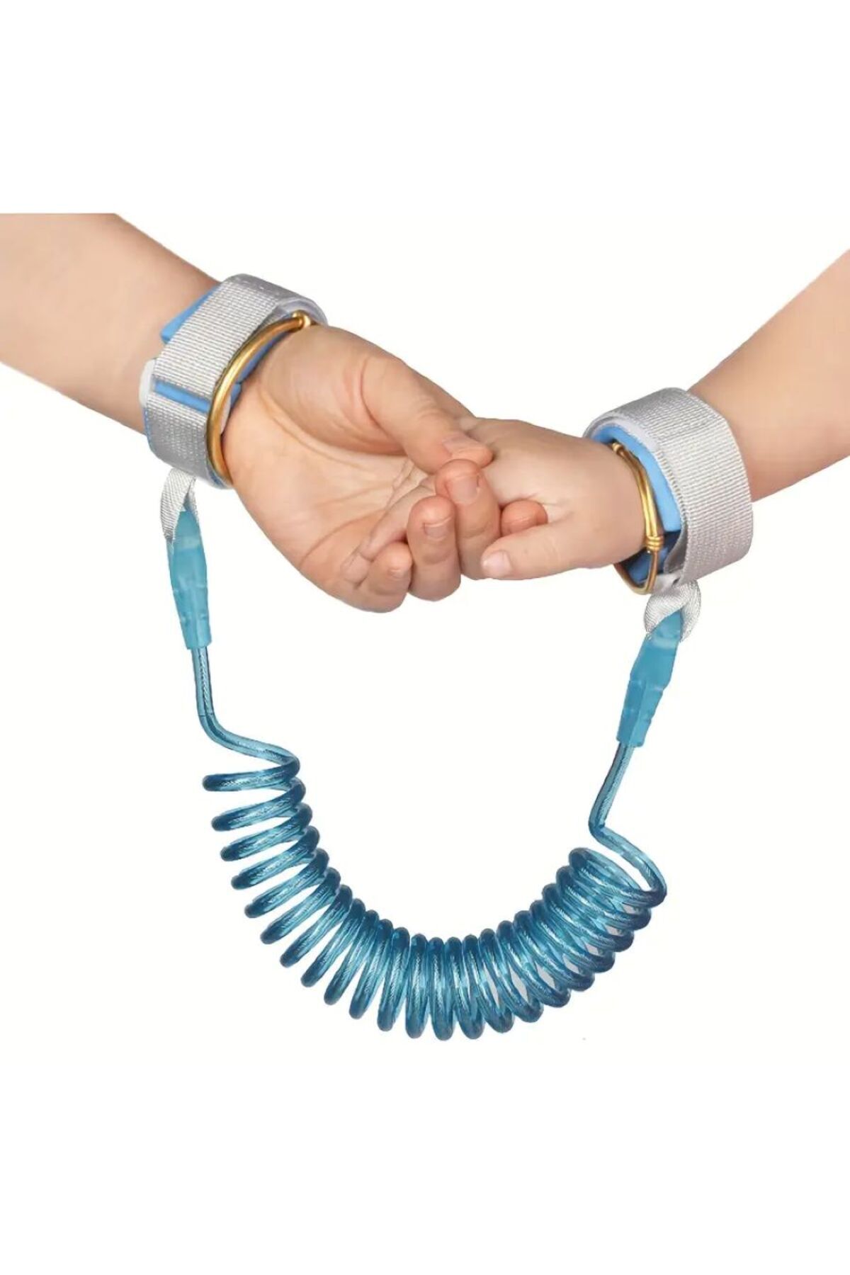 Kayıp önleyici çocuk bilekliği çocuk güvenliği el kayışı elastik tel halat mavi-pembe 130 cm