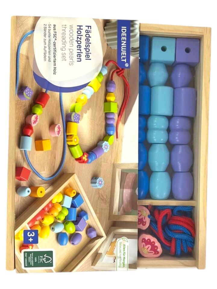 Ideenwelt Ahşap Boncuk ve İp Kolye Yapım Seti 54 parça