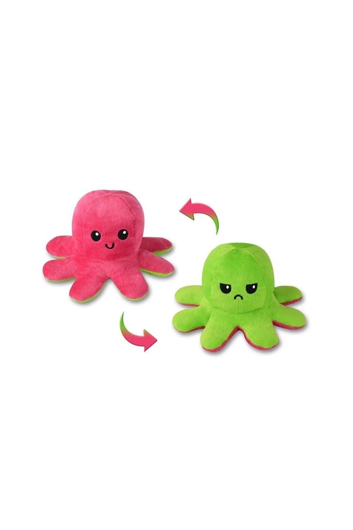 PELUŞ AHTAPOT 30 CM DEĞİŞEN YÜZ AHTAPOT GÜLEN-KIZGIN YÜZ AHTAPOT