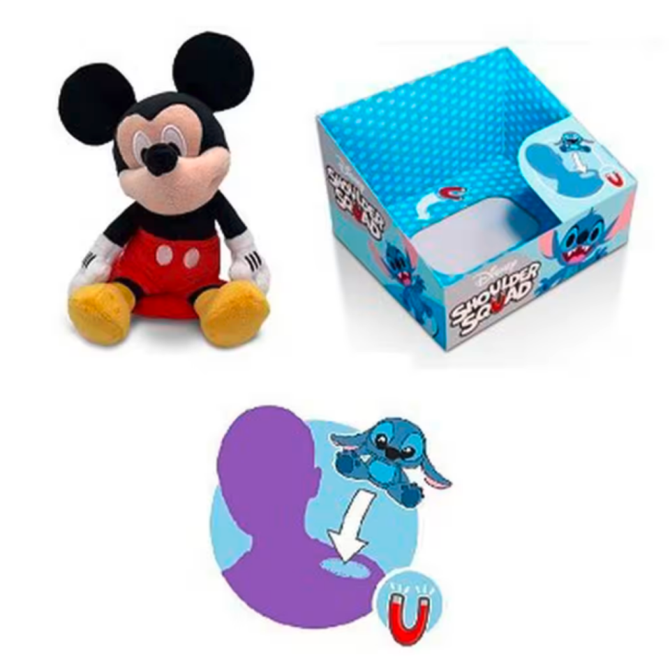 Disney Shoulder Squad Mickey Manyetik Omuzda Oturan Peluş 12 cm