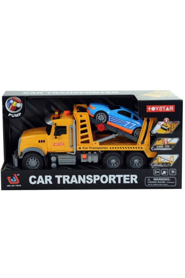 CAN-EM ARABA TAŞIYICI SARI 40 CM DAMPERLİ KAMYON  CAR TRANSPORTER