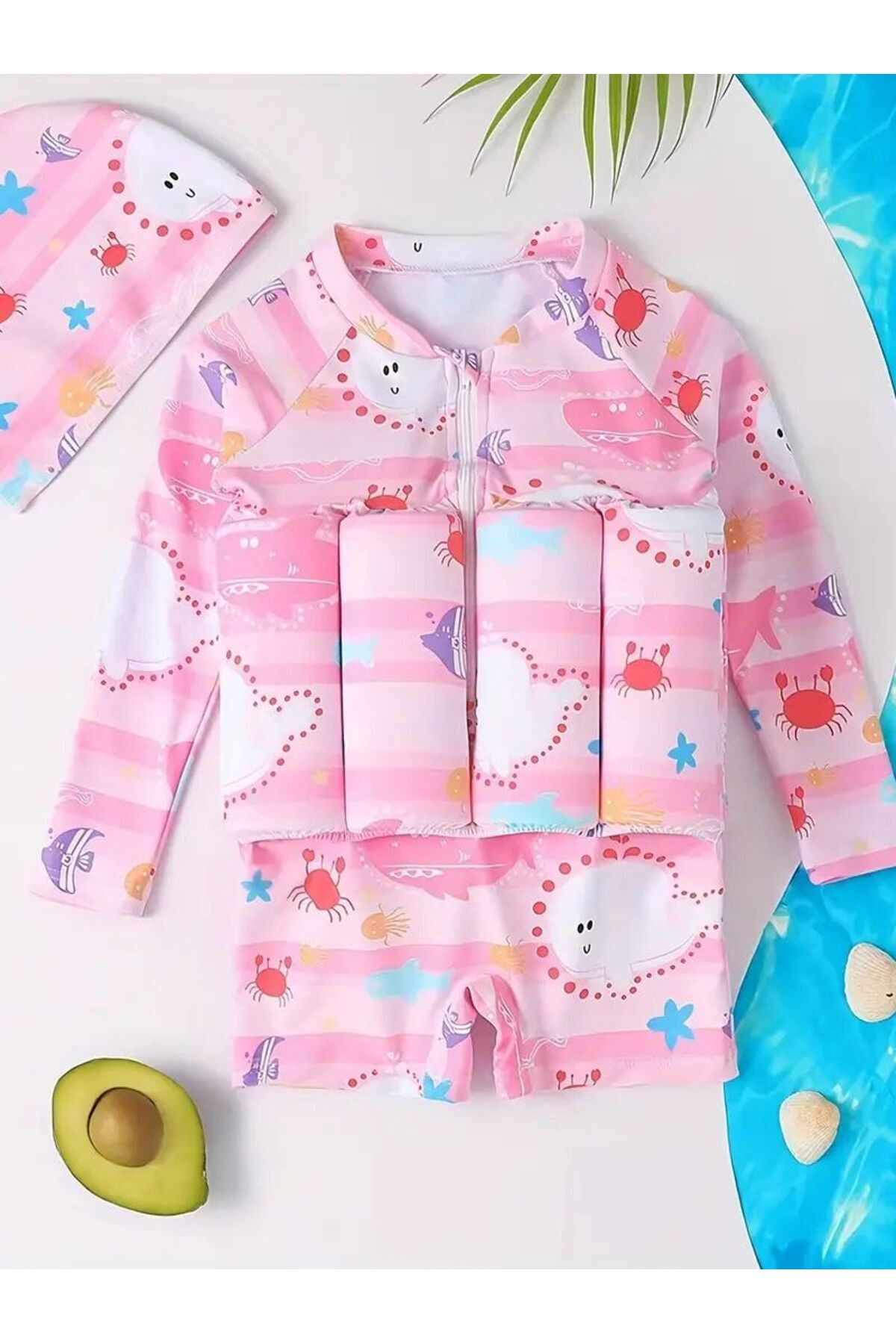 Çocuklar için(1-2yaş)süngerli yüzme mayosu erkek-kız (yurtiçi) 1 adet desenli swimwear desenli