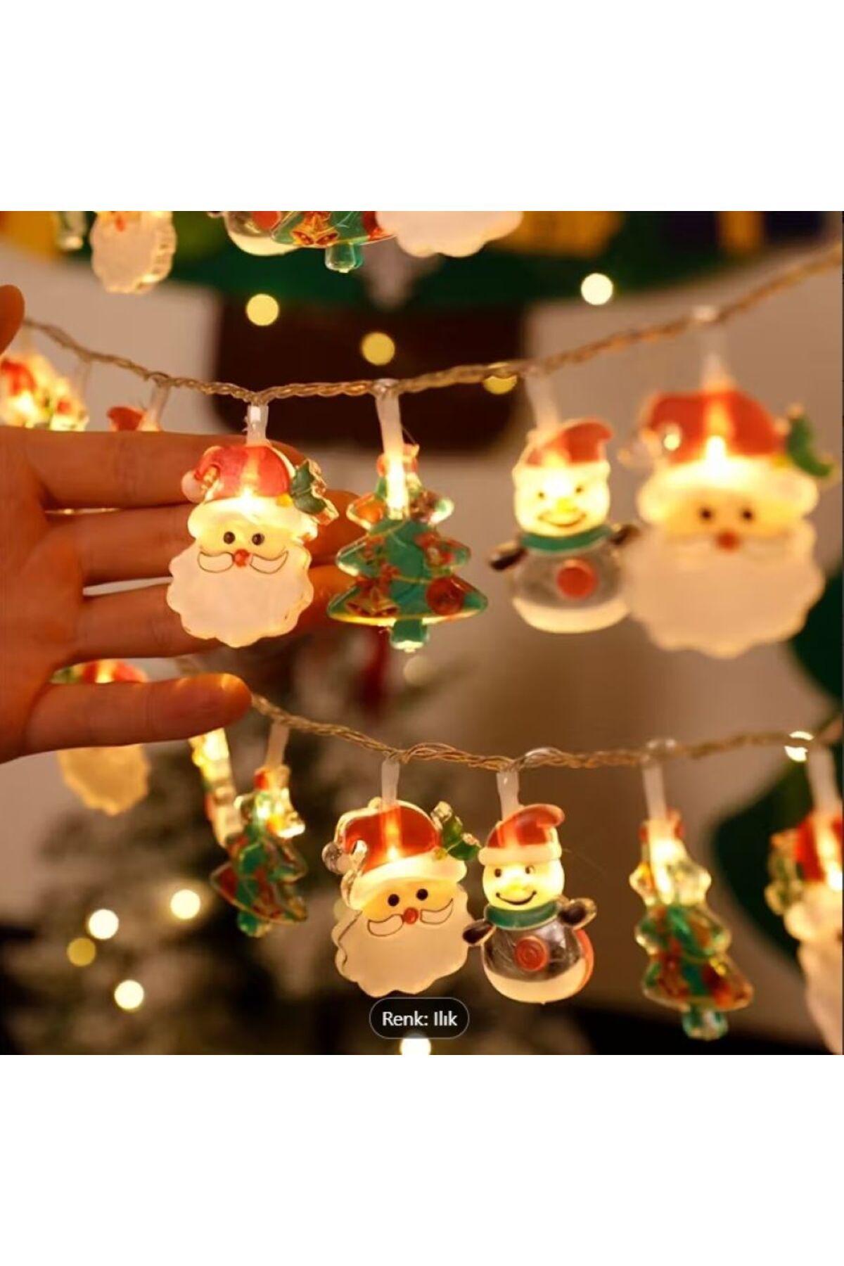 LED Noel Baba, Noel Ağacı Kardan Adam Tel Işıklar, Yeni Yıl, Ev, Parti, İç/Dış Mekan