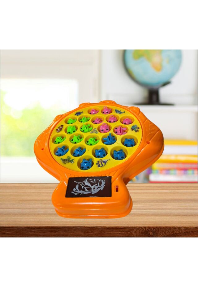 Kurbağa yakalama oyunu sesli ışıklı sesli kurbağa yakalama fishing frog 4 olta 30x24 cm