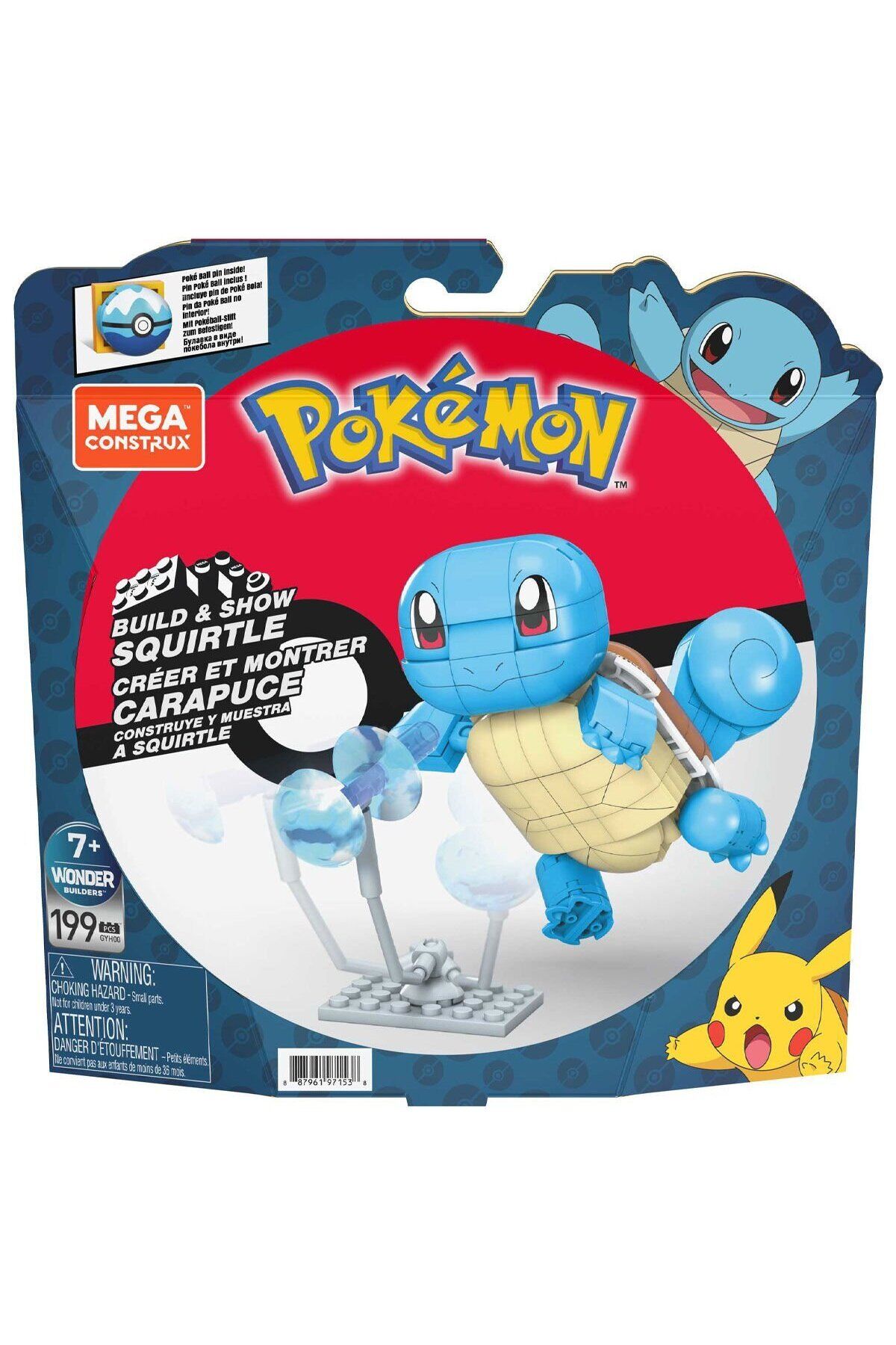 MEGA Pokemon Squirtle Yap ve Oyna Figürler 199 parça GYH00