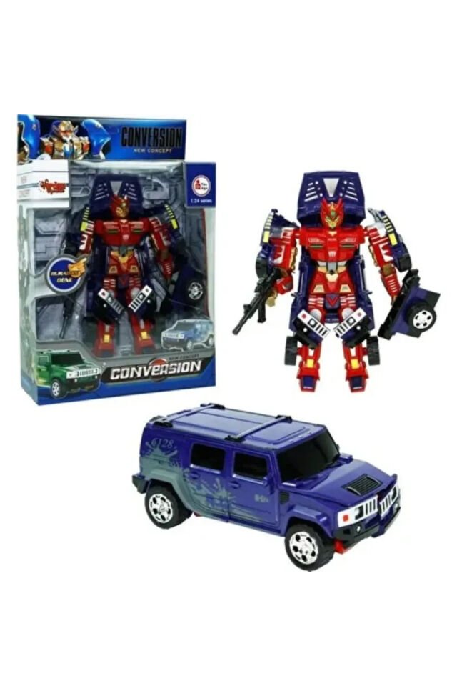 CONVERSION DÖ NÜŞEN ROBOT TRANSFORMERS HAMMER ARACI SESLİ IŞIKLI 1:24 ÖLÇEK