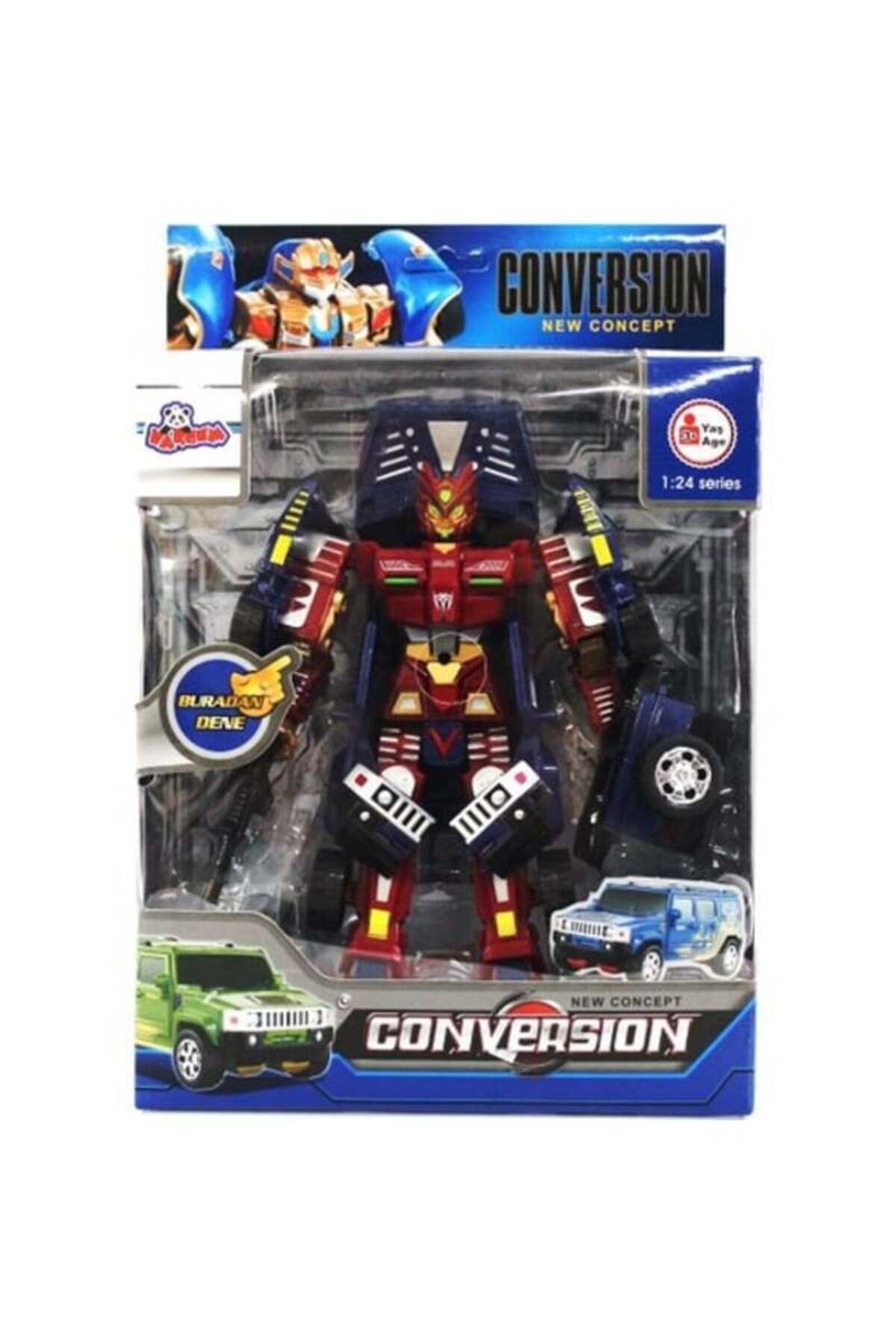 CONVERSION DÖ NÜŞEN ROBOT TRANSFORMERS HAMMER ARACI SESLİ IŞIKLI 1:24 ÖLÇEK