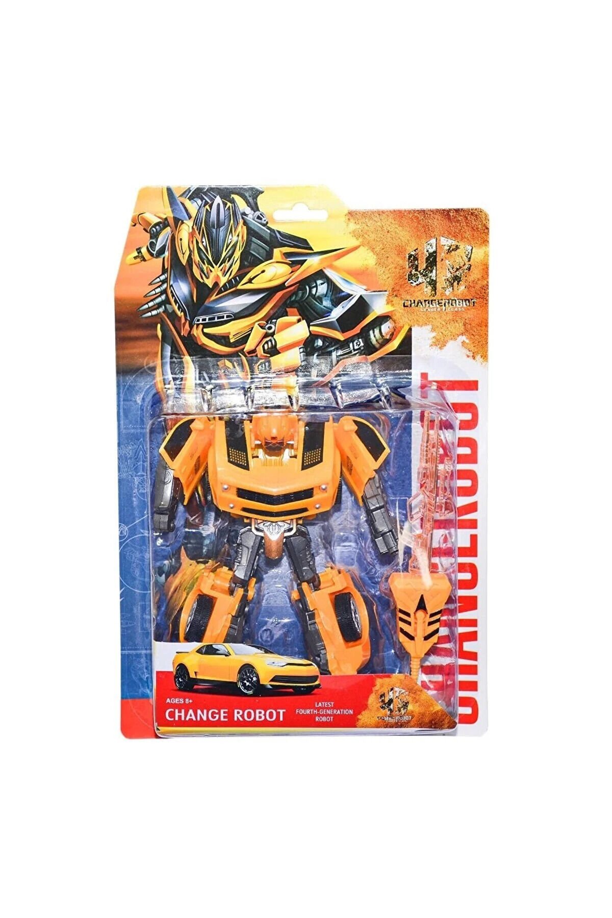 CHANGE ROBOT DEĞİŞEN ROBOT TRANSFORMERS ARABA SARI 15 CM