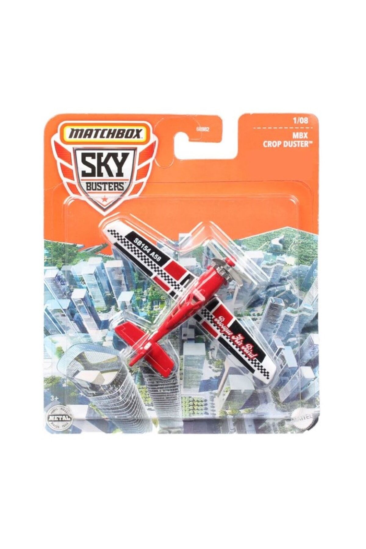 Uçak Mbx Crop Duster Sky Busters Die Cast Metal Diecast Uçaklar Kırmızı