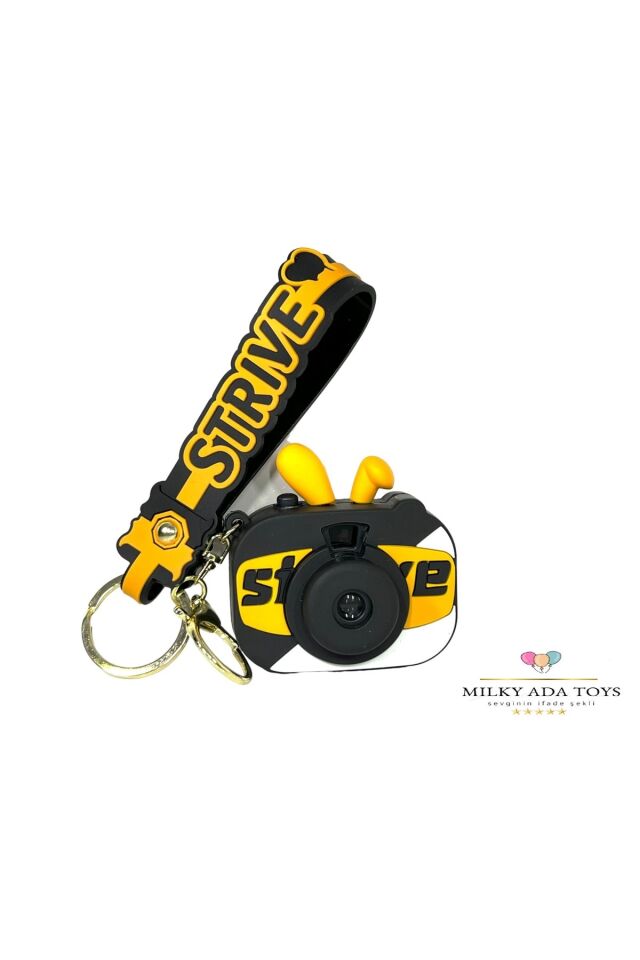 PROJEKSİYONLU KARİKATÜR FOTOĞRAF MAKİNASI ŞEKİLLİ SİLİKON ANAHTARLIK