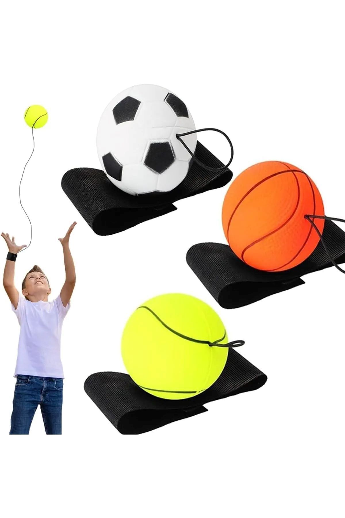 MİLKY ADA TOYS BİLEKTEN İPLİ ZIPLAYAN, GERİ GELEN TOP KAUÇUK ÇOK RENKLİ 6 CM 3 ADET