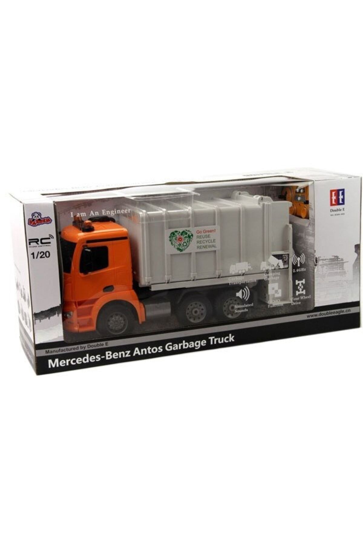 E560-003 Kumandalı Şarjlı Çöp Kamyonu 1:20 -vardem