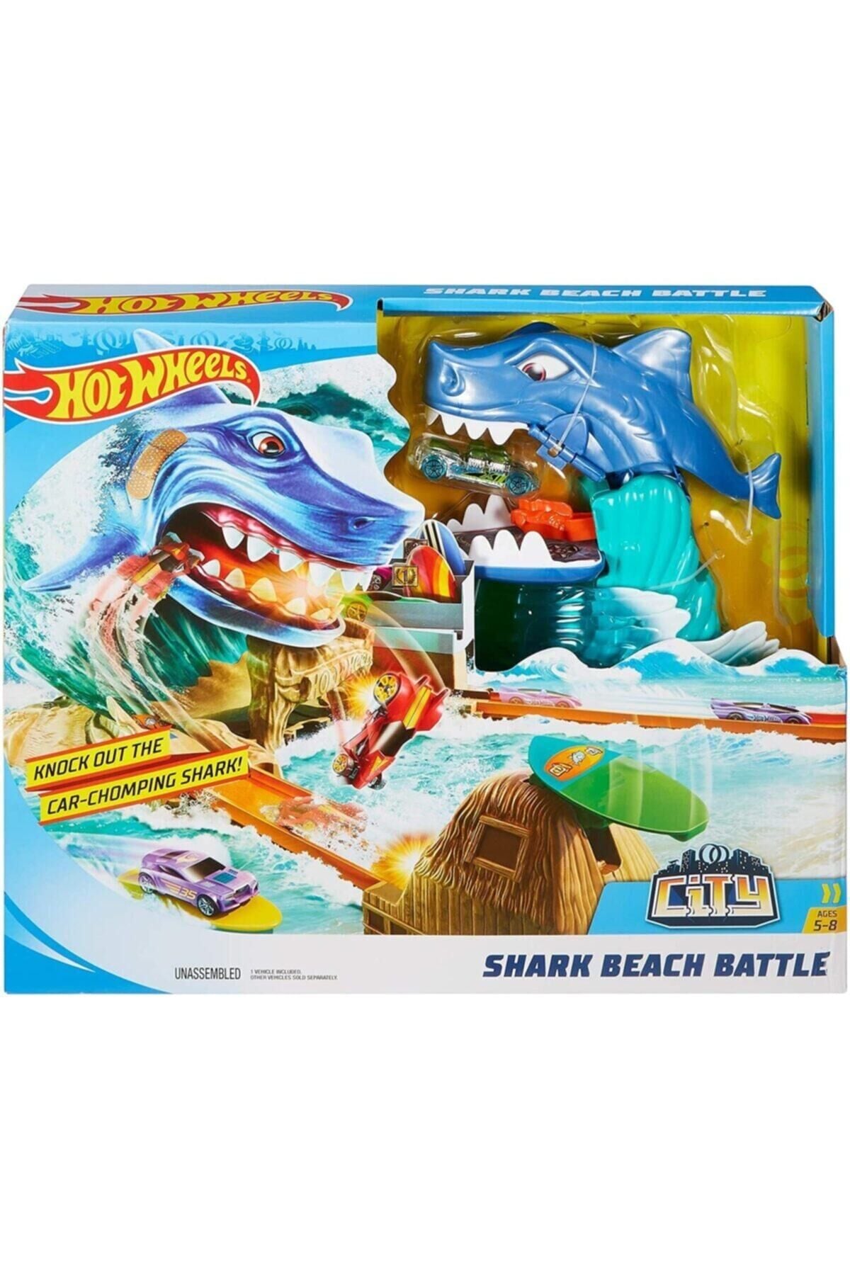 Hot Wheels City Shark Beach Battle Play Set Fnb21
