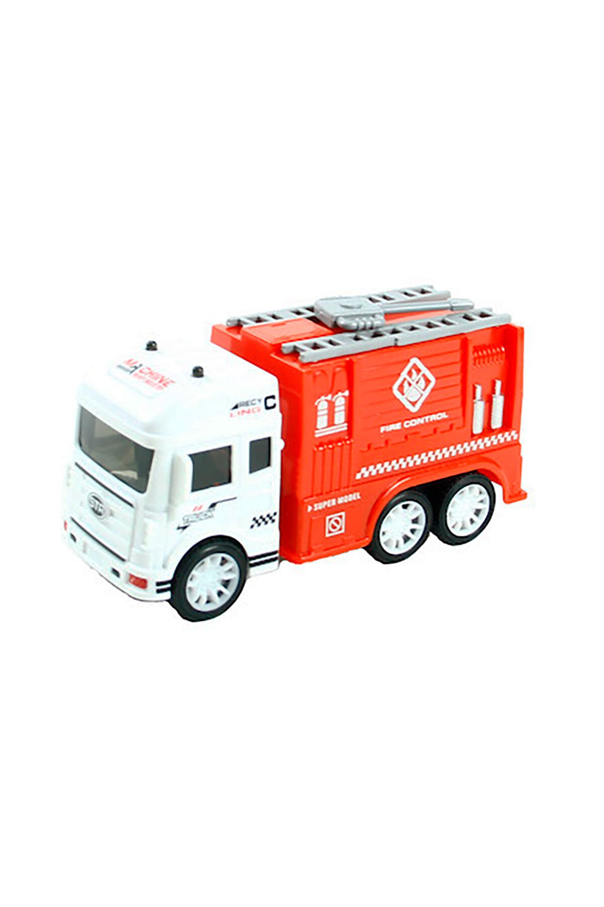 SÜRTMELİ İTFAİYE ARAÇLARI KIRMIZI AÇILIR MERDİVEN 3 ASORTİ 1:32 ÖLÇEK