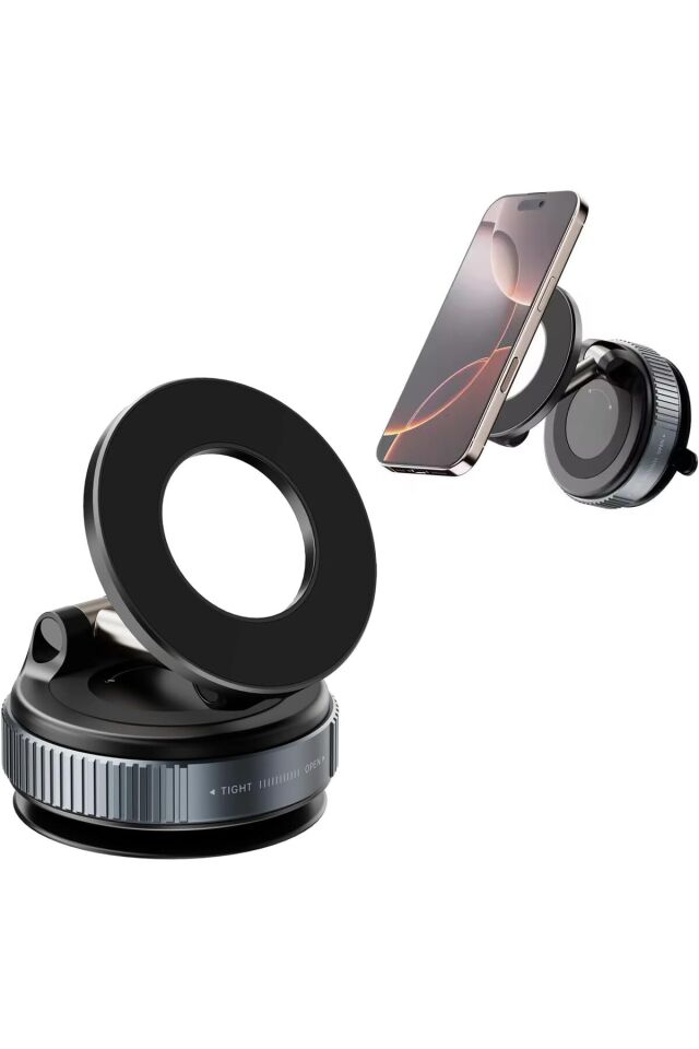 Ultra Vakum Gücü 360° Araç İçi Telefon Tutucu Pürüzsüz her yüzey için uygundur. siyah 6x6x4 cm K007