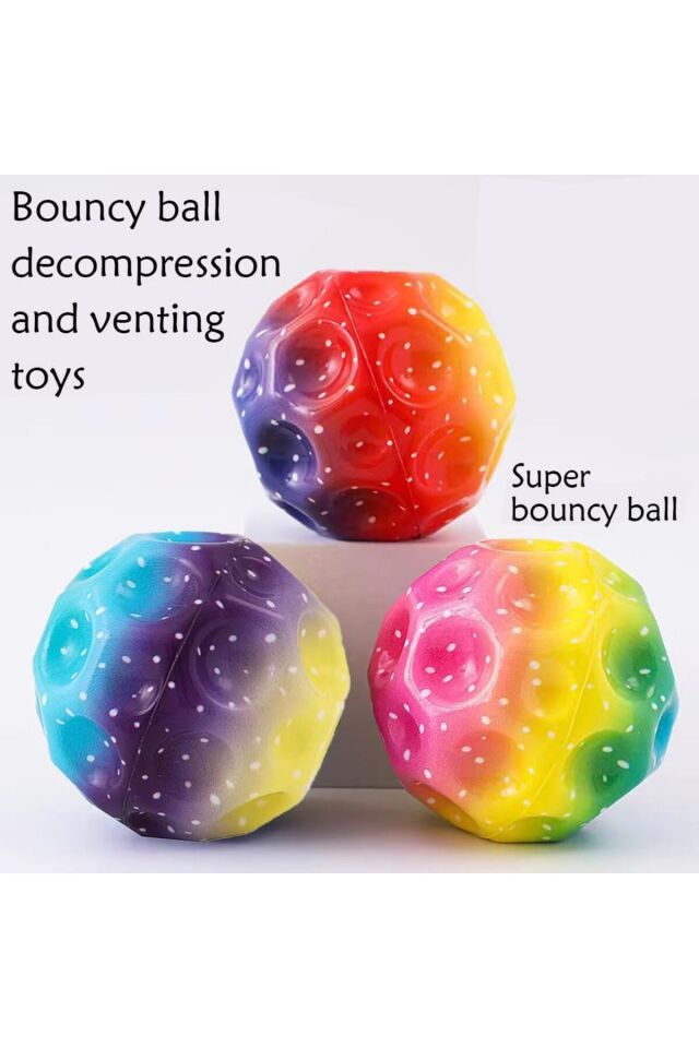 MİLKY ADA TOYS Bouncing Topu, kauçuktan zıplayan toplar, süper yüksek sıçrama Space Ball, Moon Ball